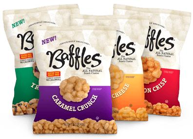 Package Design for Baffles a cereal Foods product