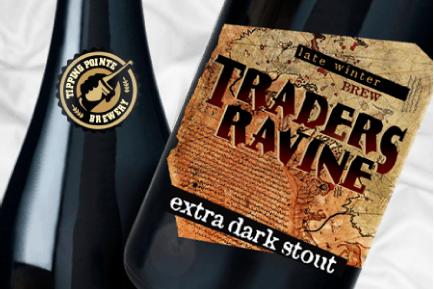 Package Design for Tipping Pointe Brewery's Trader Ravine Extra Dark Stout